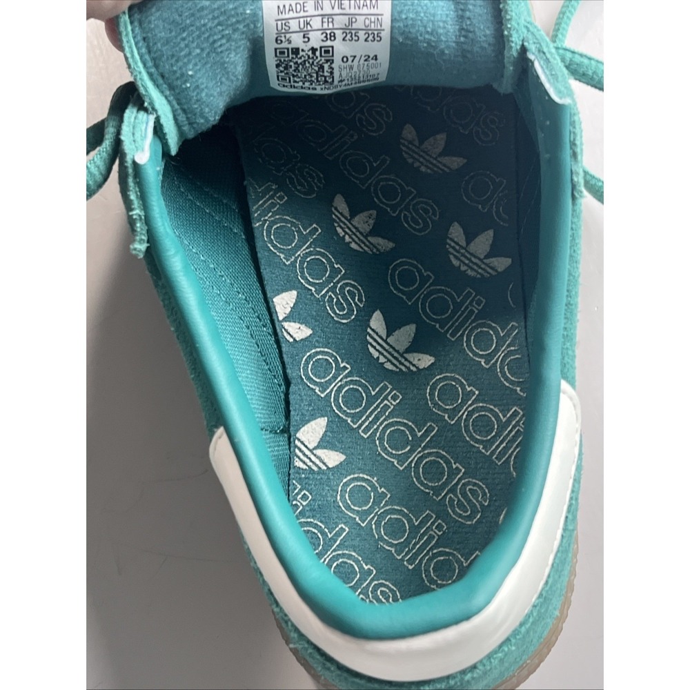 Size 6.5 - Adidas Handball Spezial Collegiate Green White Walking Training - Picture 8 of 11